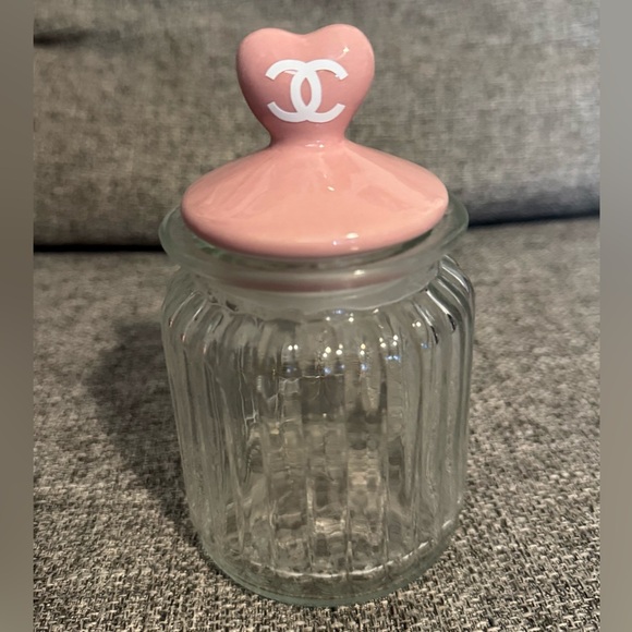 CHANEL Pink Heart Lid Glass Jar - Picture 2 of 2